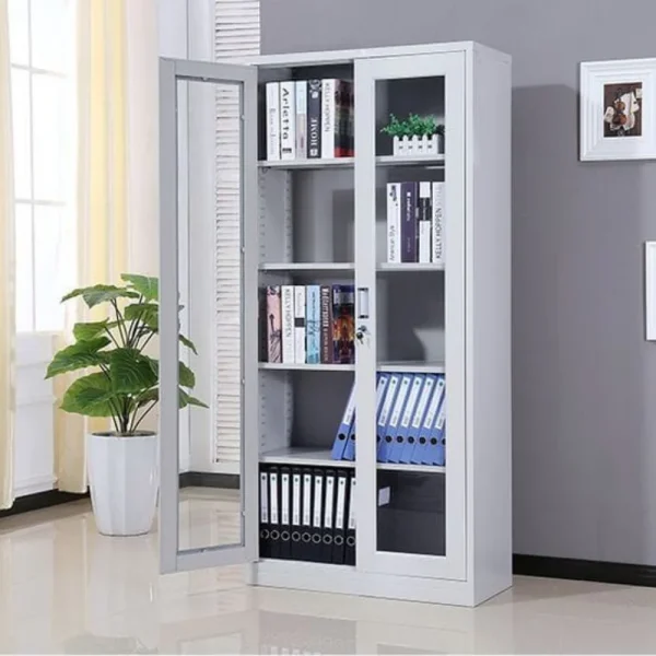 Glass Display Steel Filing Cabinet – Lockable Office Storage Unit | KSh 18,500