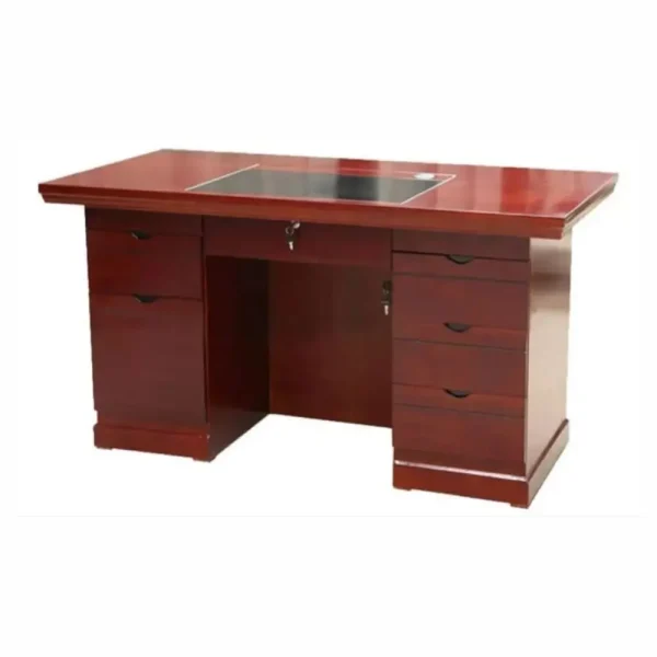obdeals-office-desk-wooden-120cm-brown.jpg.webp One Seater Office Desk with 3-Drawer Cabinet & Keyboard Tray β Compact & Functional Workspace