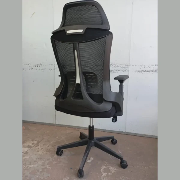 Ergonomic Office Chair with Lumbar Support – Adjustable Mesh Back & Headrest | KSh 18,500